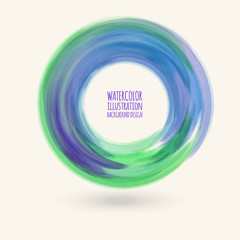 Watercolor circle texture. Vector circle elements. Abstract illustration.