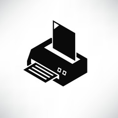 printer icon solid isometric design