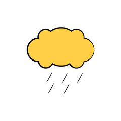 cloud and rain yellow hand drawn theme