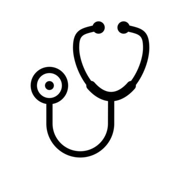  Stethoscope sign icon vector. Doctor medical illustration logo white isolated background. Hospital symbol.
