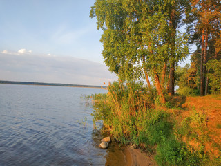 clouds blue sky fishing early in the morning