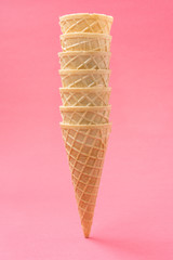 Waffle ice cream cone tower