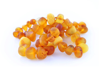Amber necklace isolated background