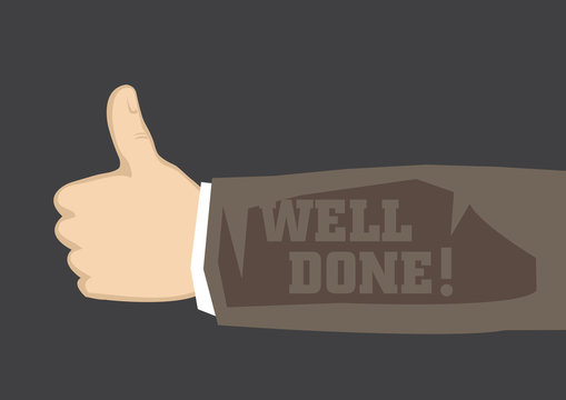 Well Done Thumbs Up Vector Illustration