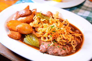 Close up of delicious cuisine;Mayer am Pfarrplatz;Vienna;Austria