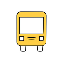 bus icon yellow doodle theme