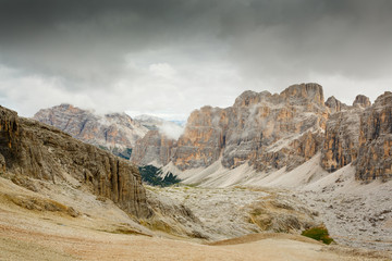 Hiking in Dolomites mountains, Italy