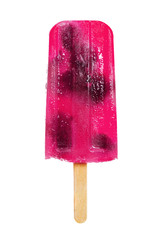 Blackberry fruits popsicle isolated on white