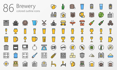 Brewery outline colored iconset