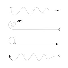 thin line bow arrows illustration set