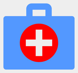 Medical case v2 raster icon. Illustration contains flat medical case v2 iconic symbol isolated on a white background.