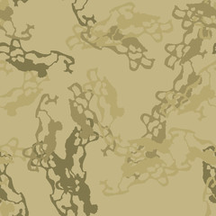 Sand camouflage of various shades of green, olive and beige colors