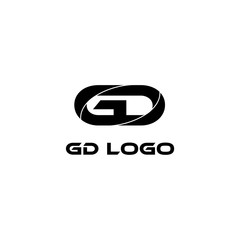 initial GD simple logo design