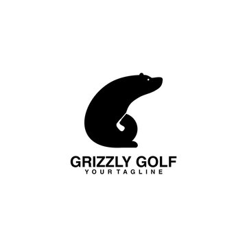 grizzly golf mascot logo design
