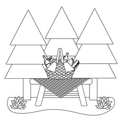 Picnic basket in forest design