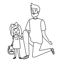 happy student girl with male teacher