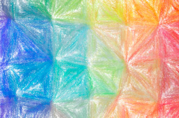 Obraz premium Abstract illustration of blue, red and yellow Wax Crayon with low coverage background