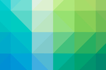 Illustration of abstract Blue, Green, Yellow horizontal low poly background. Beautiful polygon design pattern.