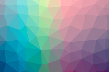 Illustration of abstract Blue, Red, Purple And Green horizontal low poly background. Beautiful polygon design pattern.