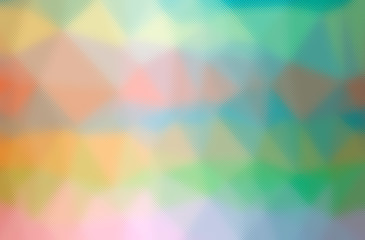 Abstract illustration of green, orange through the tiny glass background