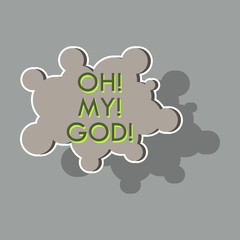 realistic paper sticker on theme Comic Speech Bubble