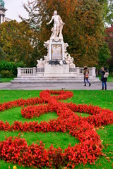 The statue of Mozart;Burggarten;Vienna;Austria