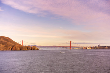 Golden Gate bridge panoramic view shoot from Point Bonita lighthouse. San Francisco, California.