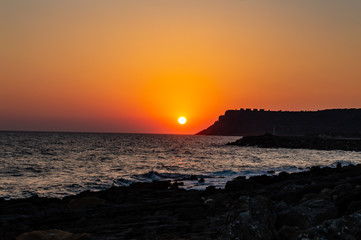 Sunrise at Sissi, Crete. Sunrise over the sea at Sissi