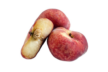 flat peaches on white background juicy Fig peaches isolate