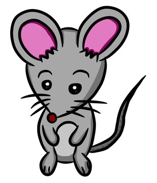 Cartoon cute rat on white background