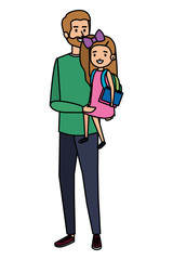 happy student girl with male teacher