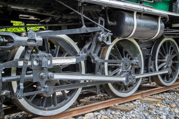 Fototapeta premium wheel of old steam train