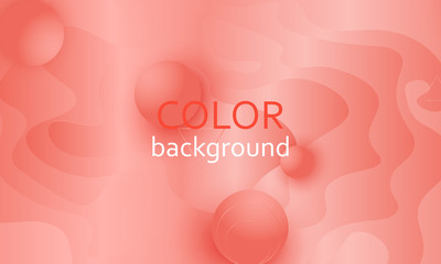 Coral color background. Fluid shapes pattern.