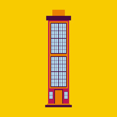 City Skyscraper vector illustration. Building . Urban . Vector design element isolated on background.