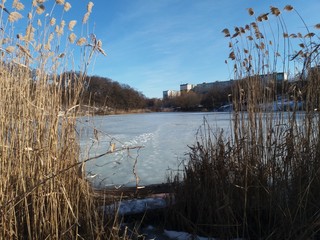 lake, water, winter, river, landscape, sky, nature,
