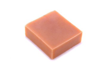 homemade soap on white background