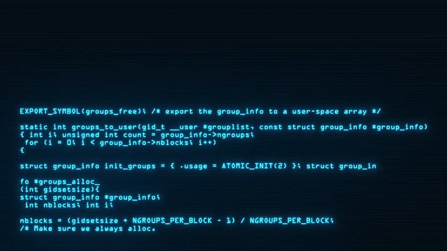 Blue Hacker Text Code on Screen Motion Graphic Background V2