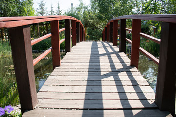 wooden bridge in the park