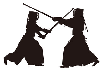 Silhouette Of Kendo Fighters