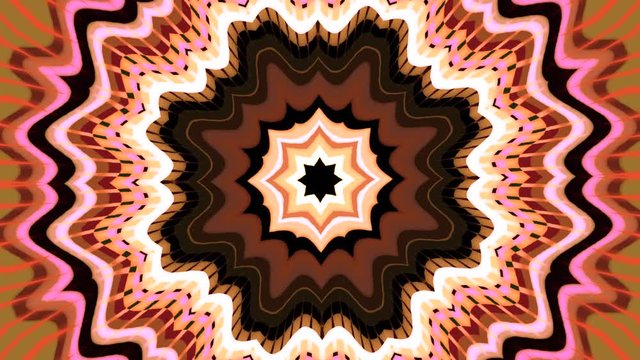 Fractal  flash intermitente de orbitas concentricas con formas en estrella y explosi&oacute;n de rayos