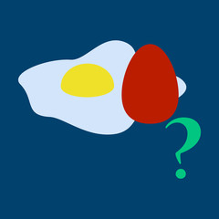 Fried egg isolated on background. Fried egg flat icon.