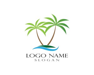 summer tree palm logo icon vector template