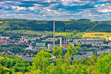 Fototapeta na wymiar A part of Jena Thuringia from above