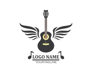 guitar icon logo vector illustration design