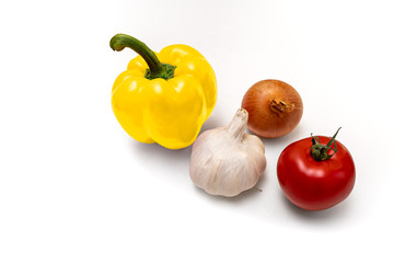 Paprika, Knoblauch, Zwiebel, Tomate