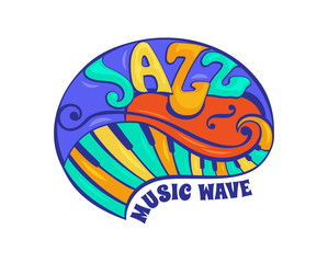 Jazz festival vector music concert logo musical instrument logotype musician playing saxophone sound art badge festival performance emblem isolated on white background