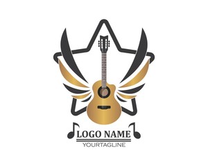 guitar icon logo vector illustration design