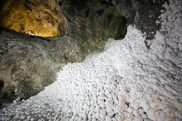 Colombia Nemocon salt mine salt cascade