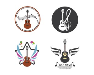 guitar icon logo vector illustration design