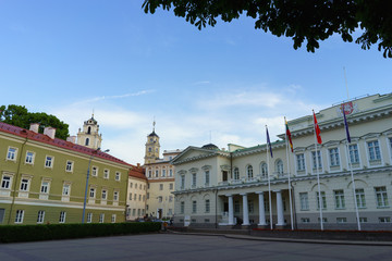 Fototapeta na wymiar Presidential Palace of the Republic of Lithuania in Daukanto Square